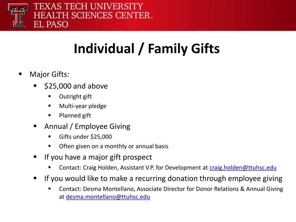 individual family gifts