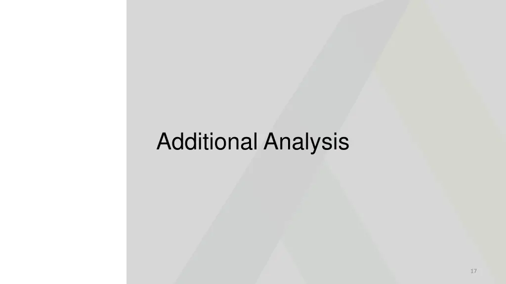 additional analysis