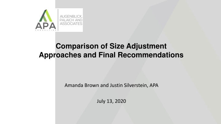 comparison of size adjustment approaches