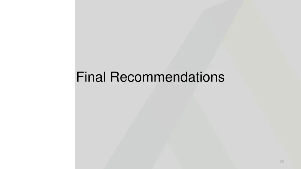 final recommendations