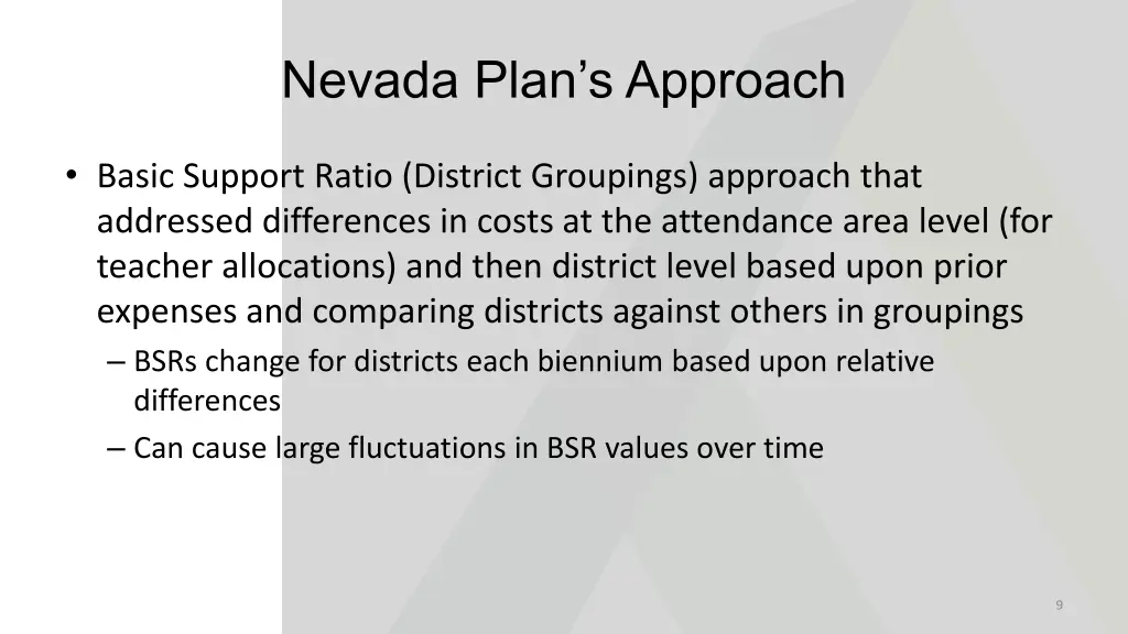 nevada plan s approach