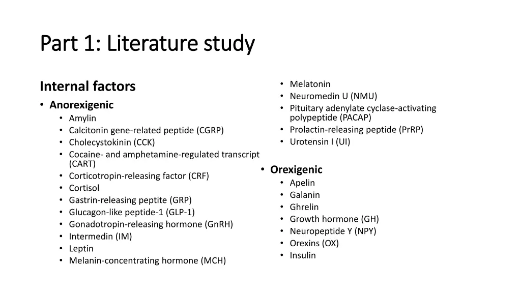 part 1 part 1 literature literature study 1