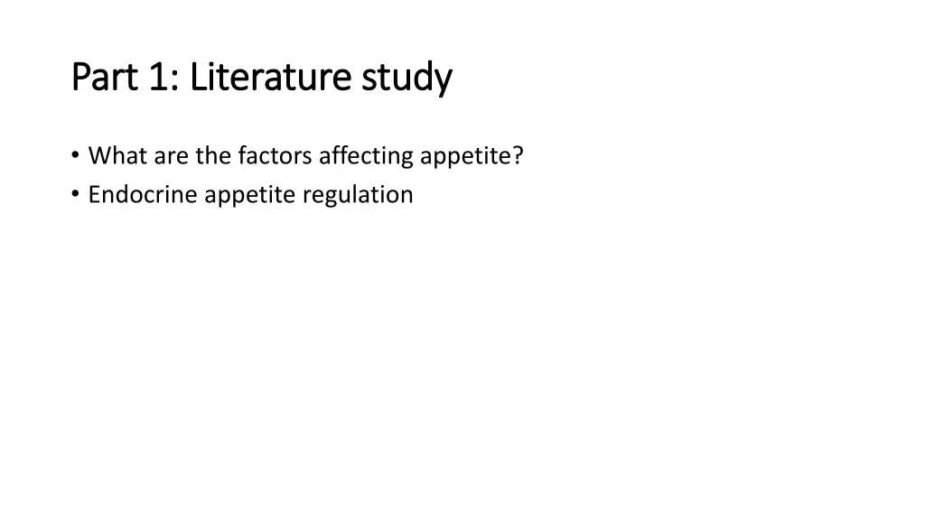 part 1 part 1 literature literature study