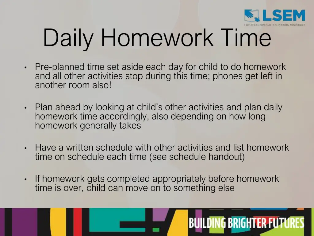 daily homework time