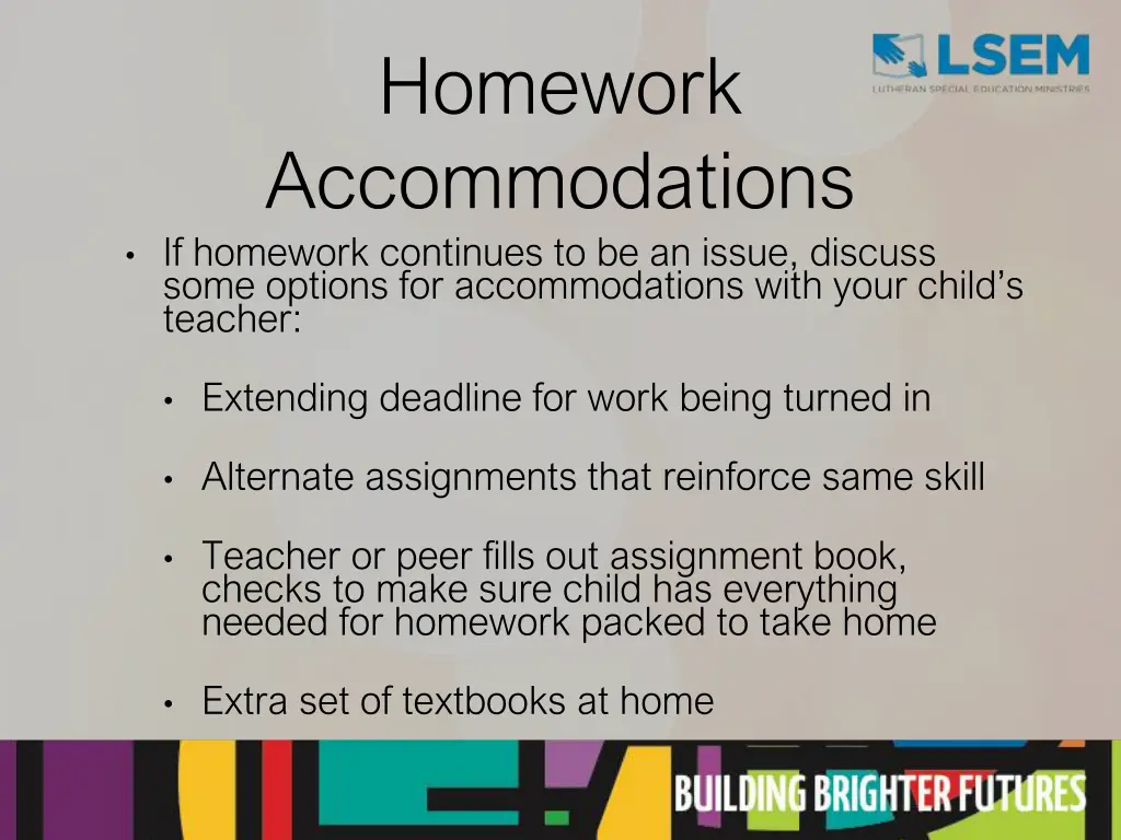 homework accommodations if homework continues 2