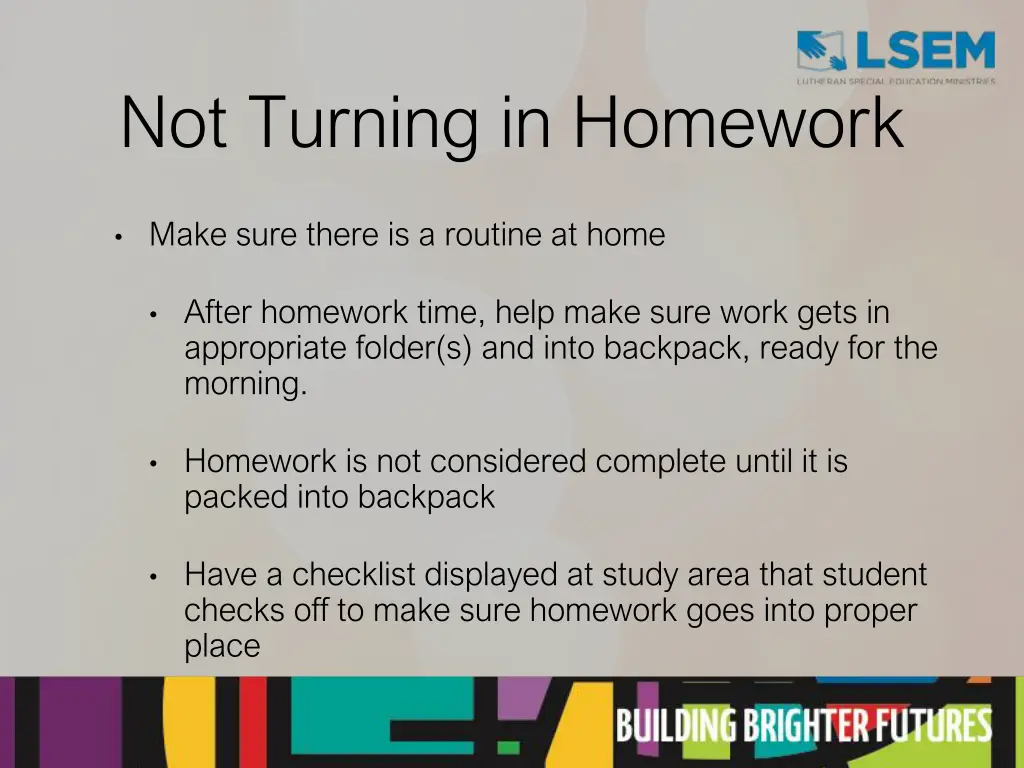not turning in homework