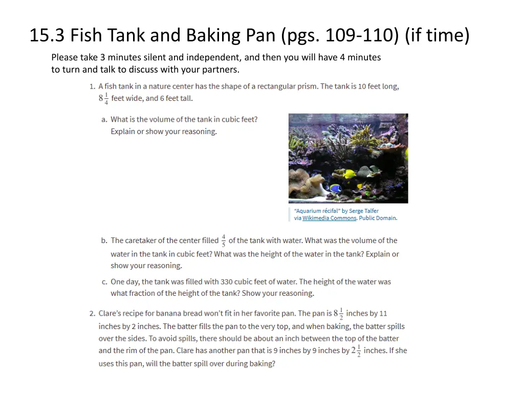15 3 fish tank and baking pan pgs 109 110 if time