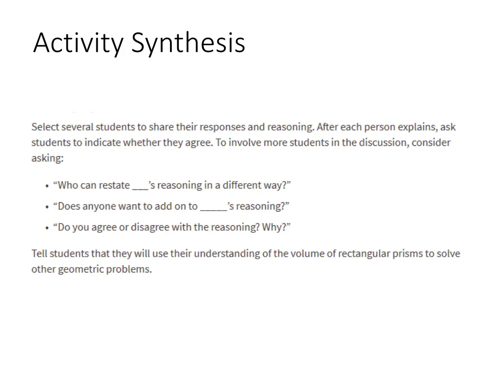 activity synthesis
