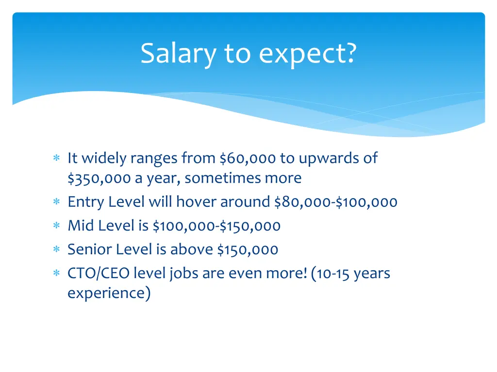 salary to expect