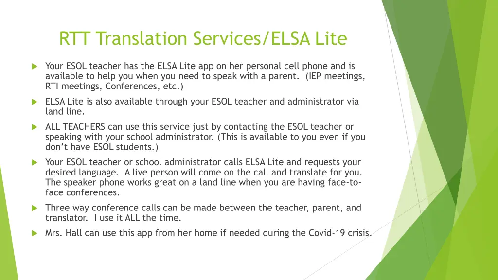 rtt translation services elsa lite