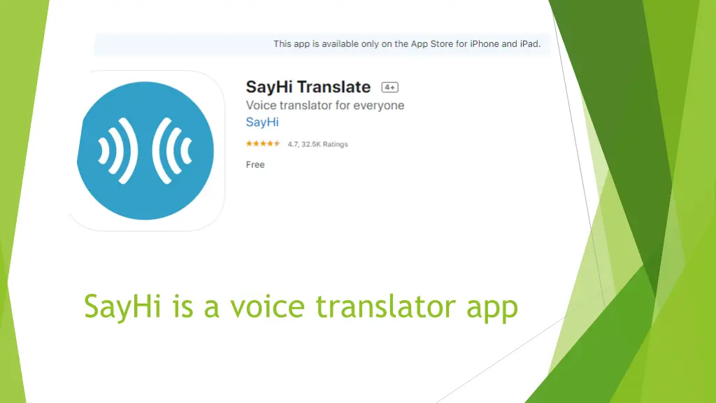 sayhi is a voice translator app