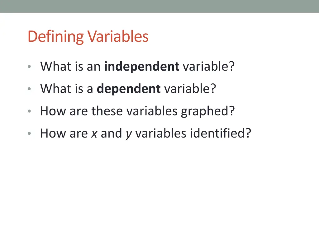defining variables