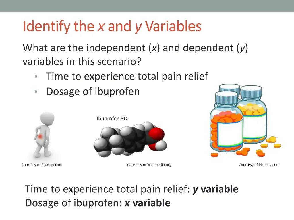 identify the x and y variables 2