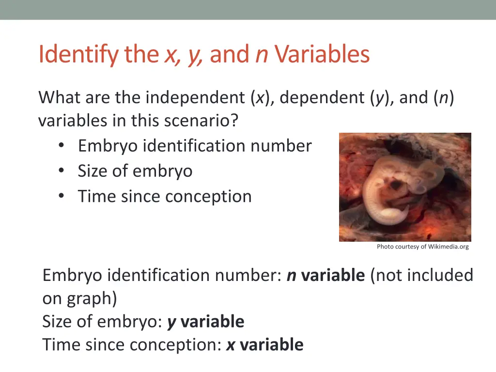identify the x y and n variables