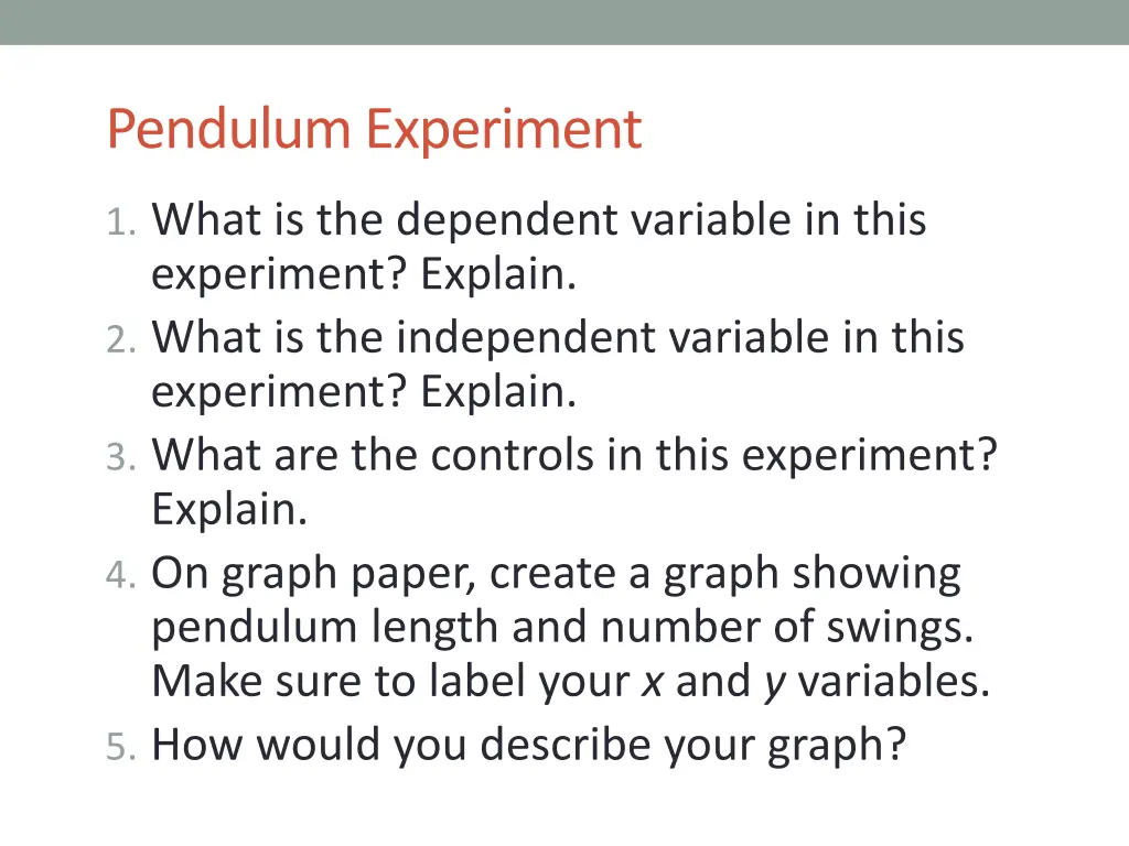 pendulum experiment