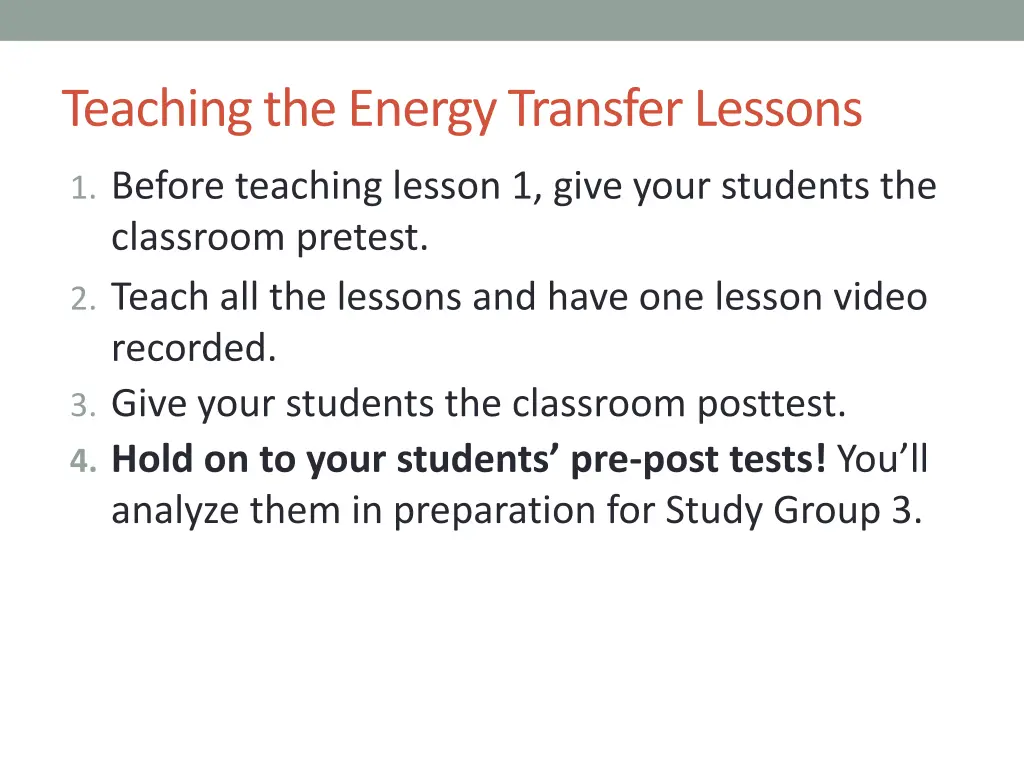 teaching the energy transfer lessons