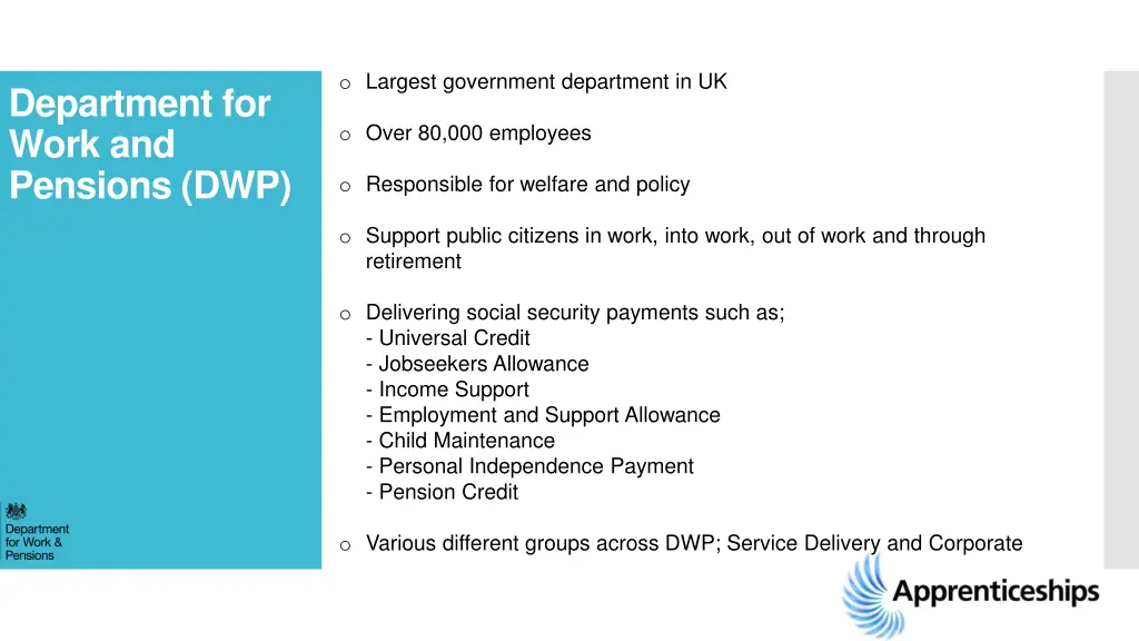 o largest government department in uk