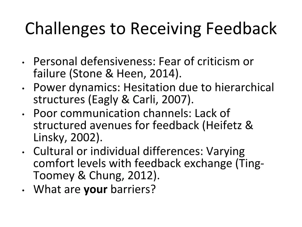 challenges to receiving feedback