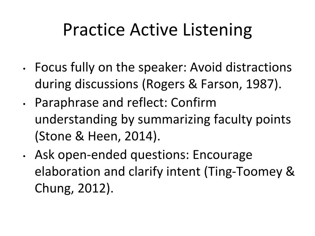practice active listening