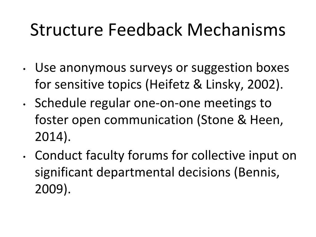 structure feedback mechanisms