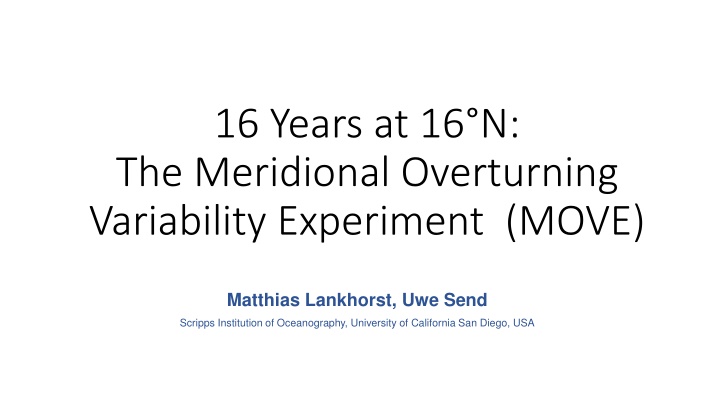 16 years at 16 n the meridional overturning