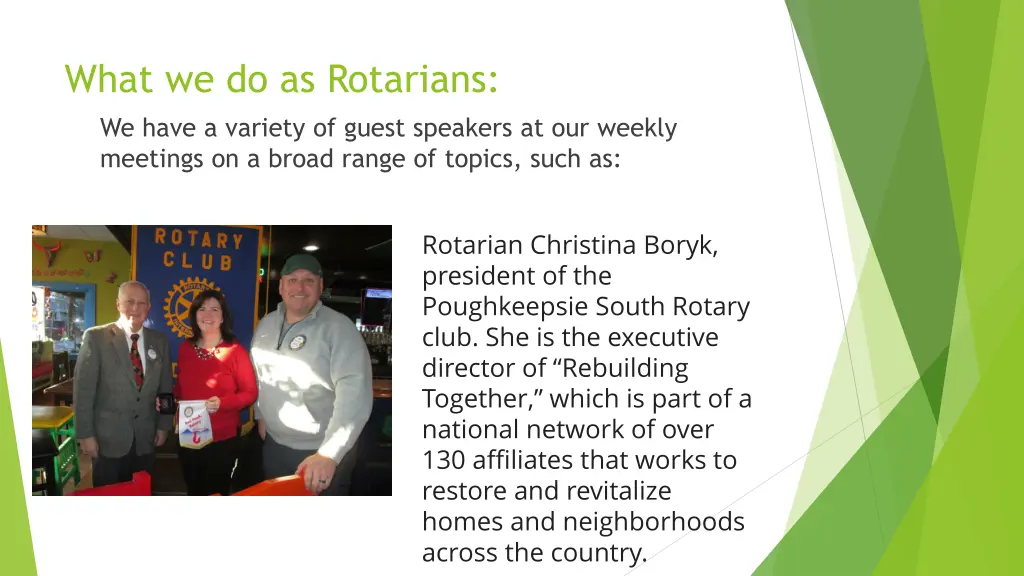 what we do as rotarians we have a variety