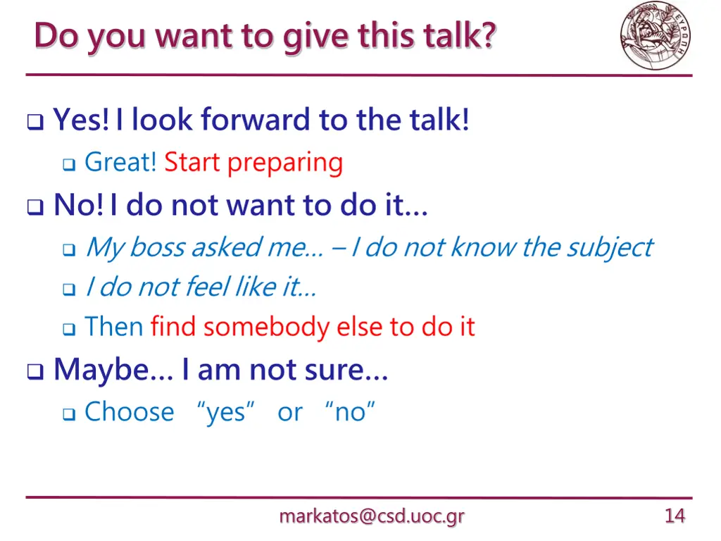 do you want to give this talk