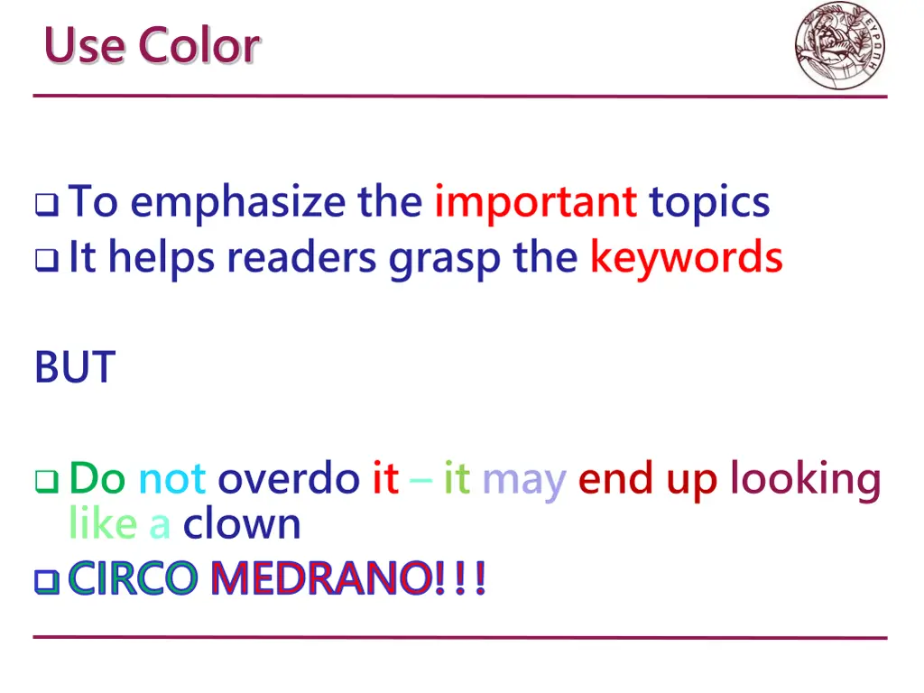 use color