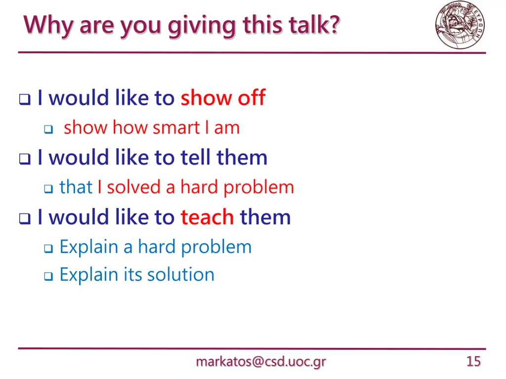 why are you giving this talk