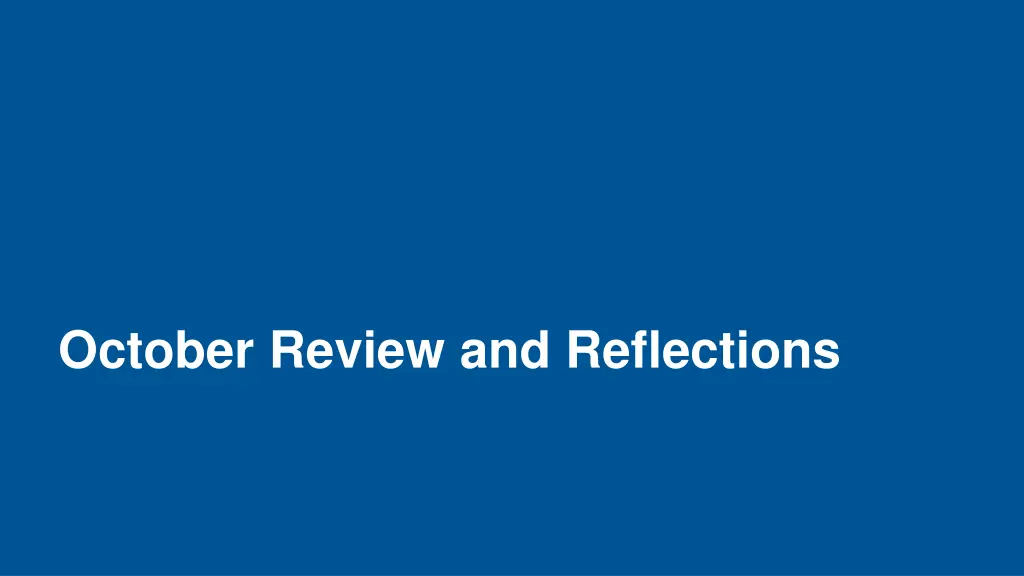 october review and reflections