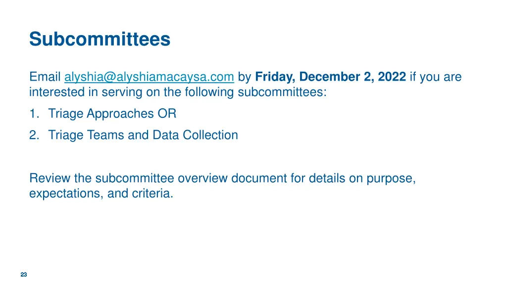 subcommittees 1