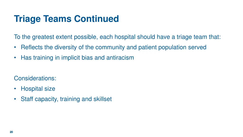triage teams continued