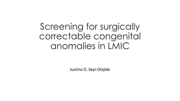 screening for surgically correctable congenital