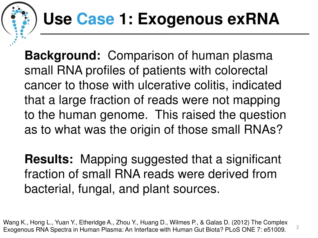 use case 1 exogenous exrna