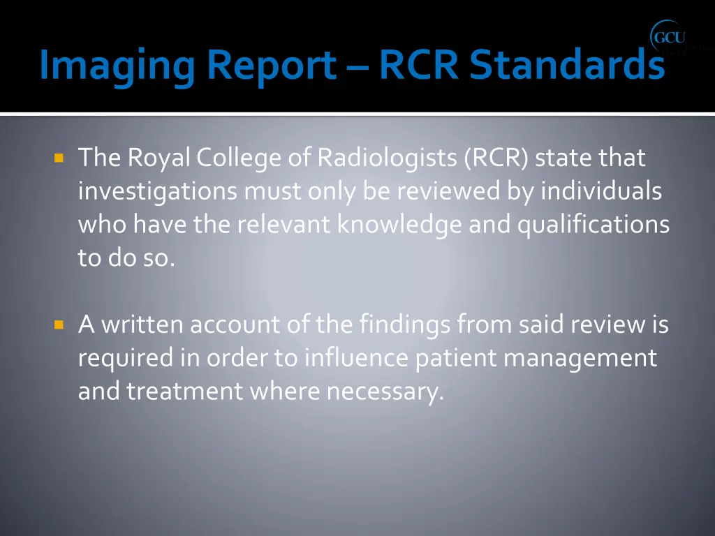 the royal college of radiologists rcr state that