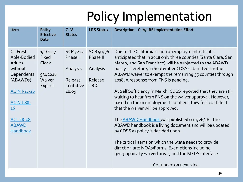 policy implementation 5