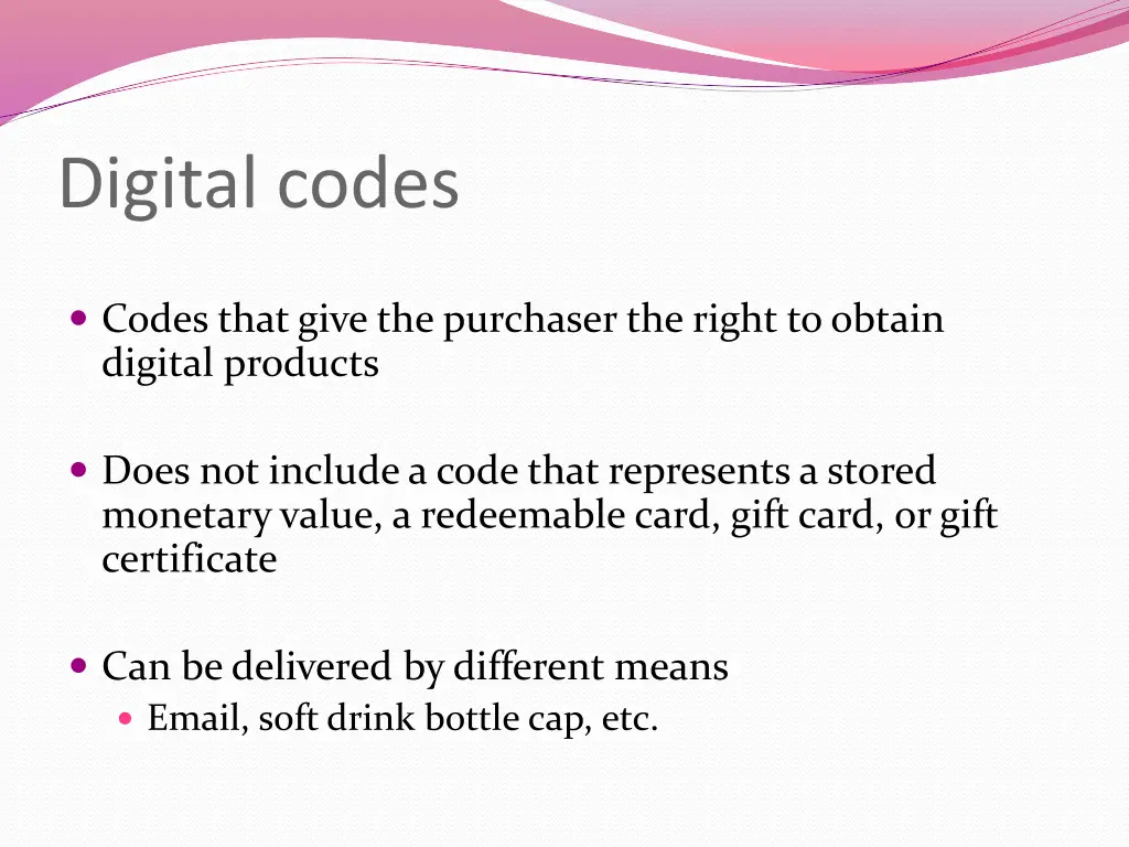 digital codes