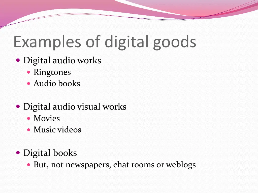 examples of digital goods digital audio works