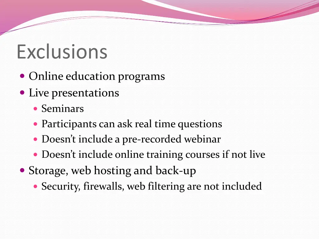 exclusions