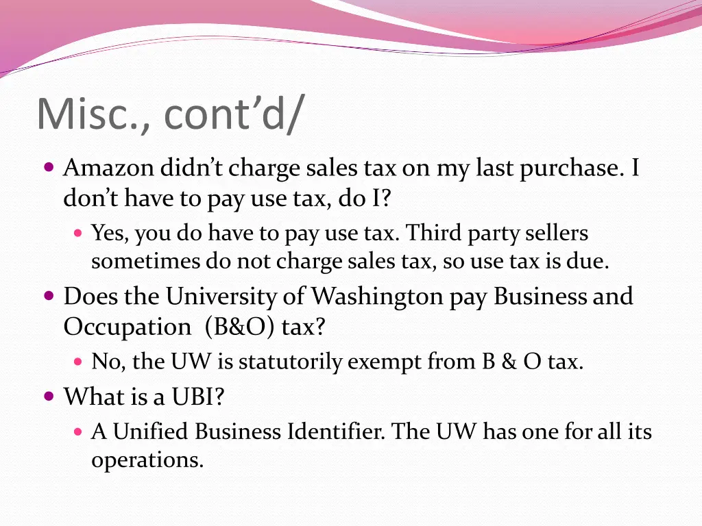 misc cont d
