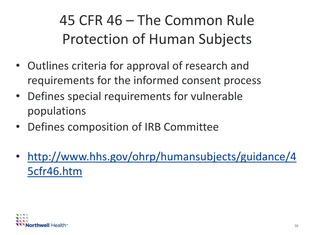 45 cfr 46 the common rule protection of human