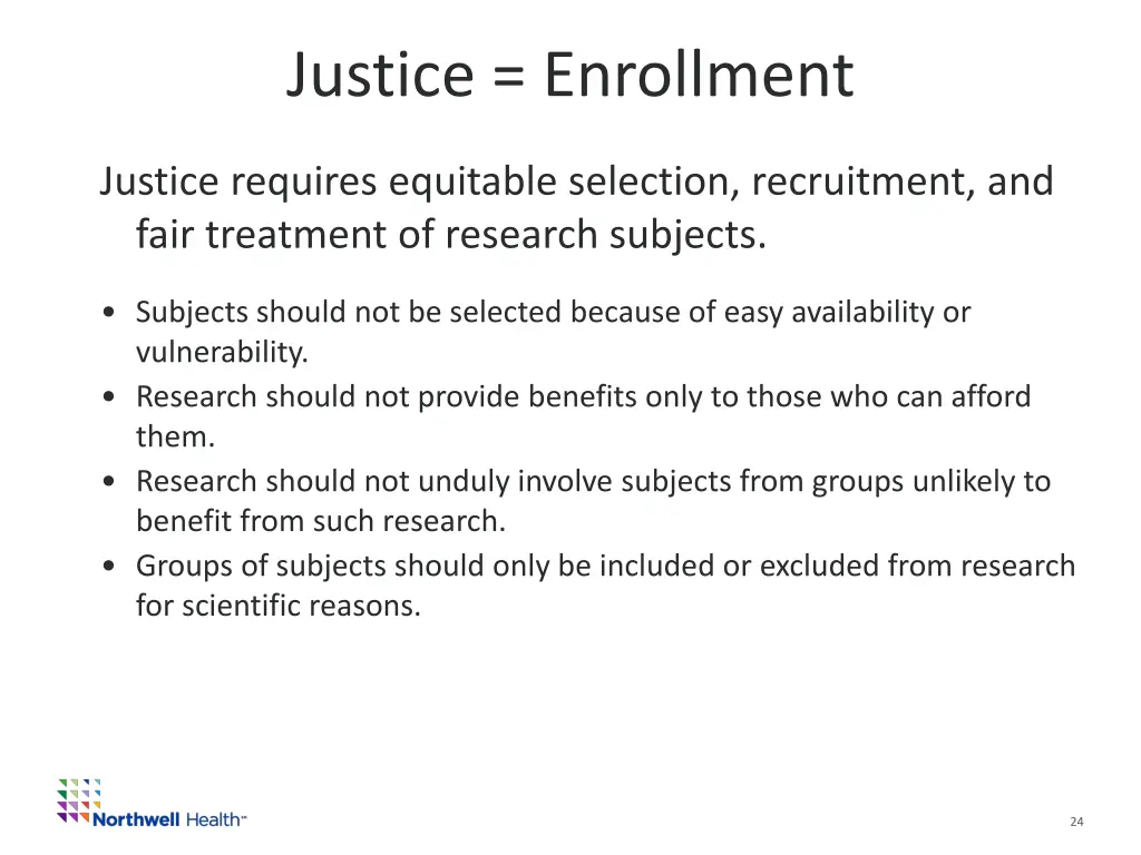 justice enrollment