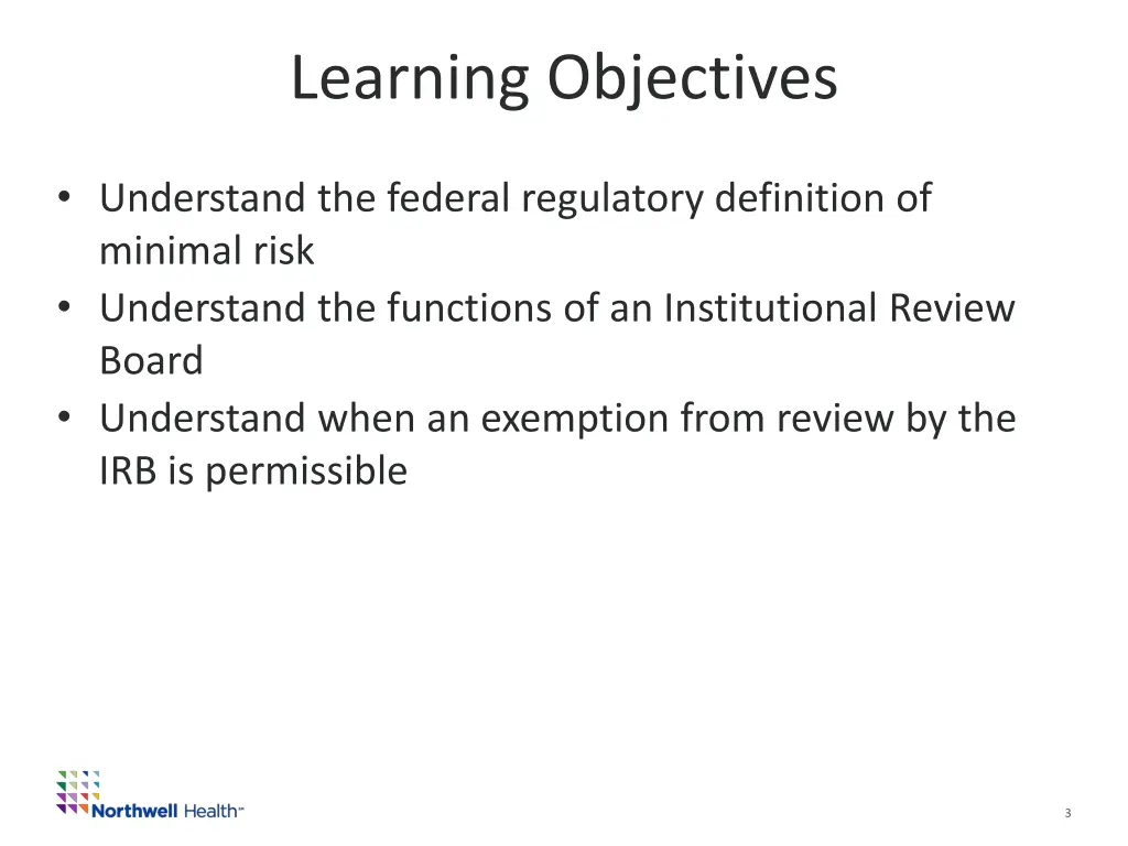 learning objectives 1