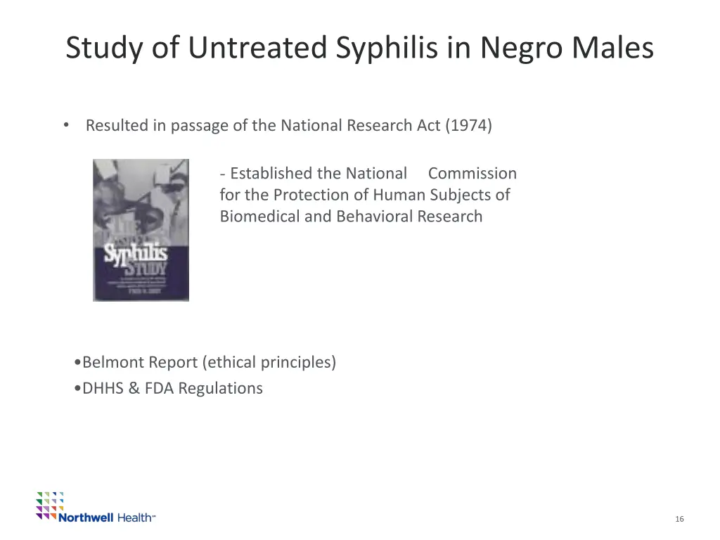study of untreated syphilis in negro males