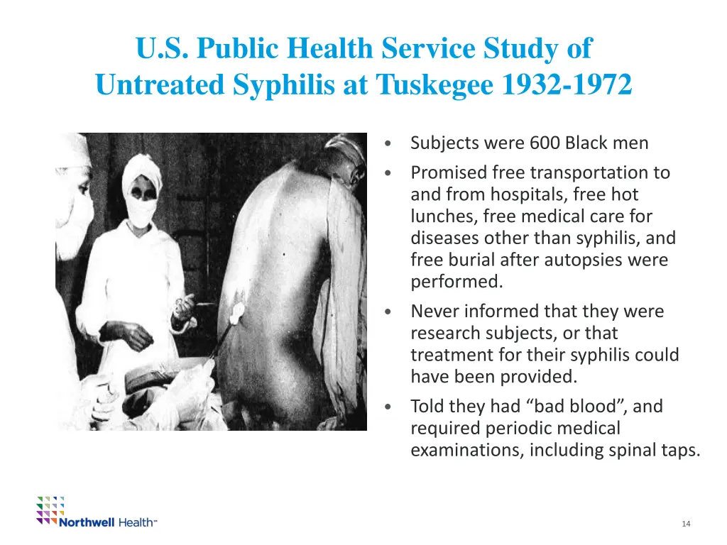 u s public health service study of untreated
