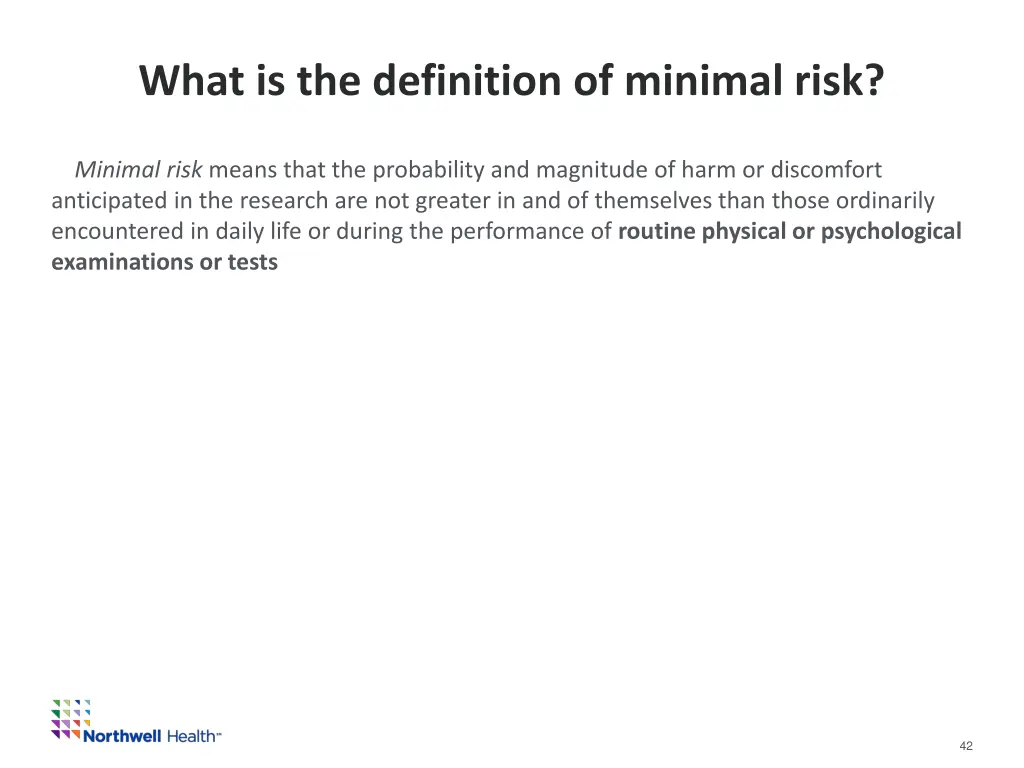 what is the definition of minimal risk