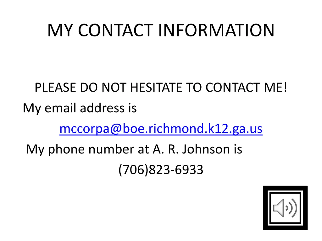 my contact information