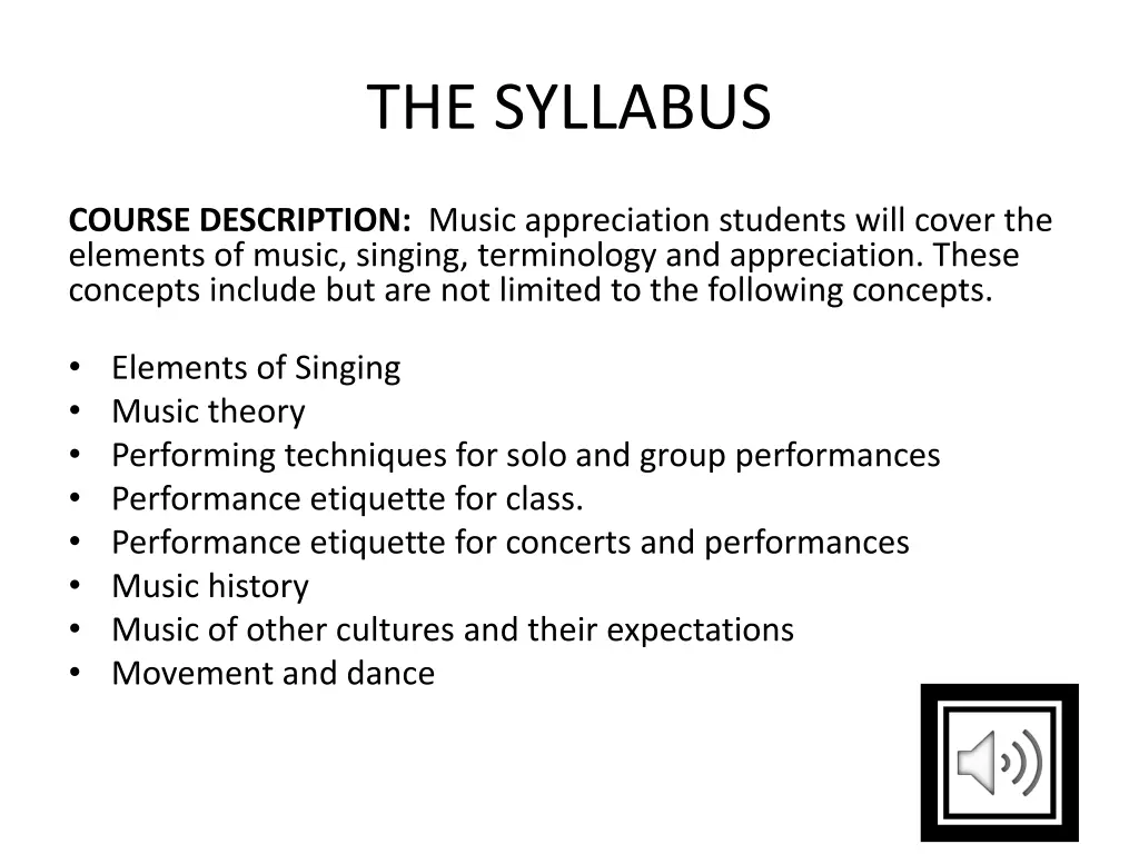 the syllabus