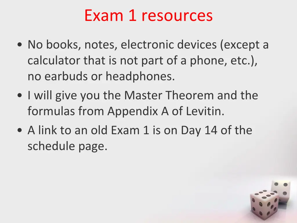 exam 1 resources