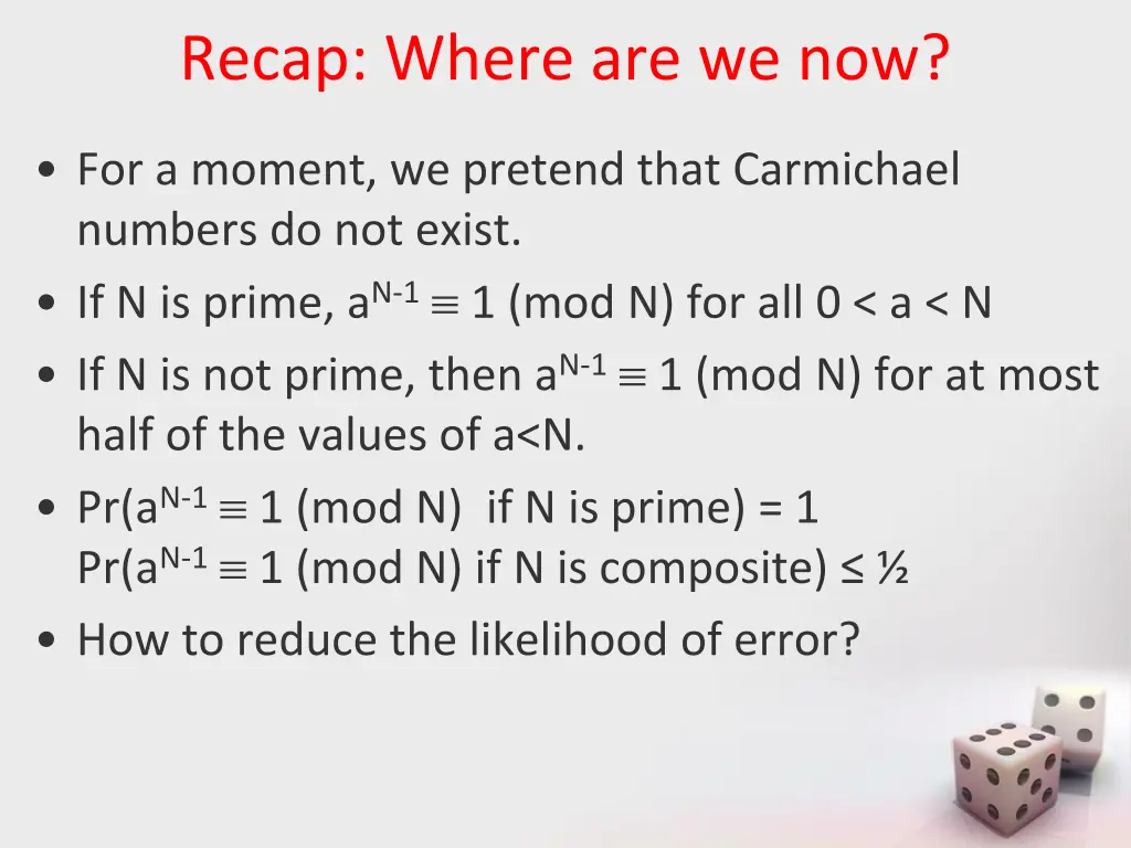 recap where are we now